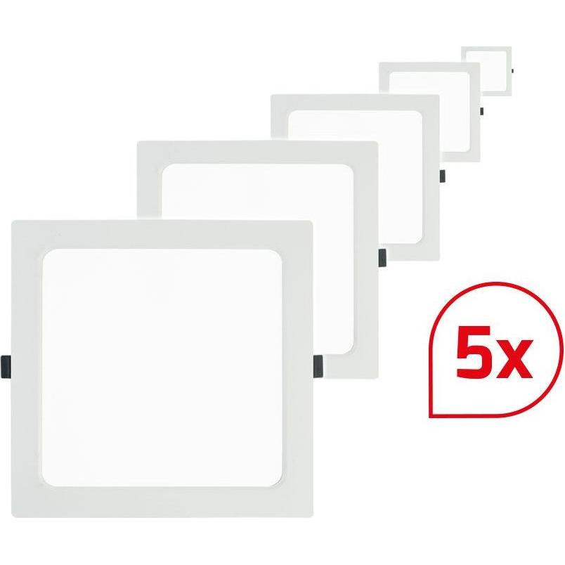 Dotlux, Wandleuchte + Deckenleuchte, 600098 LED-Einbaupanel SQUAREeco IP20 16W 4000K 175x175mm Bundle 5 Stück
