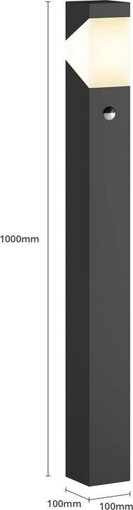 Actual product image Lucande Kiran Outdoor Garden Light w/Sensor H100 Graphite (E27, IP44)