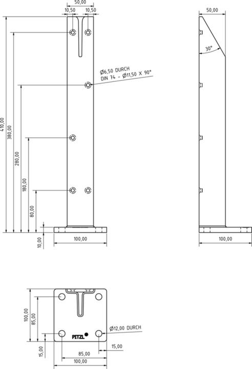 Produktbild Pitzl Geländerstütze (Verbindungsbleche, 1 Stk.)