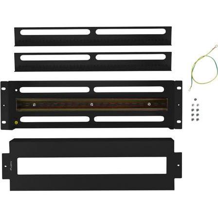 Lanberg Voltage distribution panel 3U 19 inches with DIN ts-35 rail, black, Serverschrank Zubehör, Schwarz