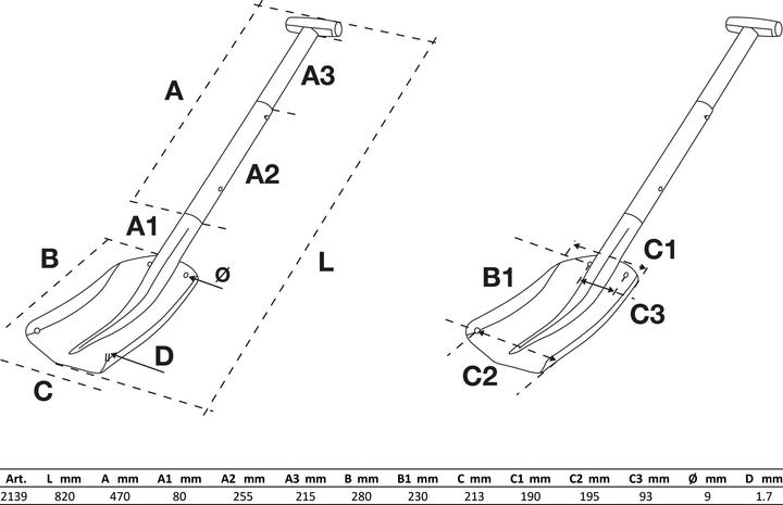 Immagine prodotto BGS Aluminium-Schneeschaufel | mit steckbarem Schnellverschluss-Stiel