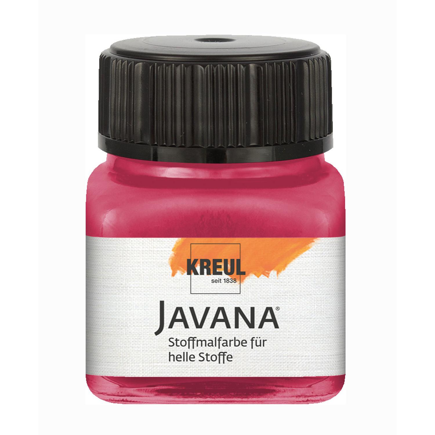 Kreul, Künstlerfarbe + Bastelfarbe, Javana Stoffmalfarbe für helle Stoffe, 20 ml (Rubinrot, 20 ml)