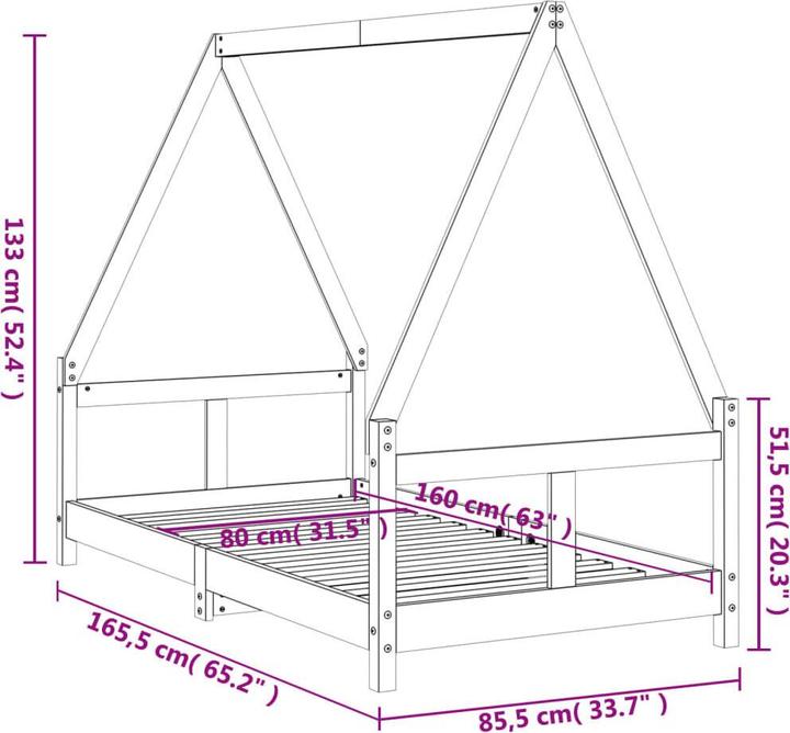 Produktbild vidaXL Kinderbett (80 x 160 cm)