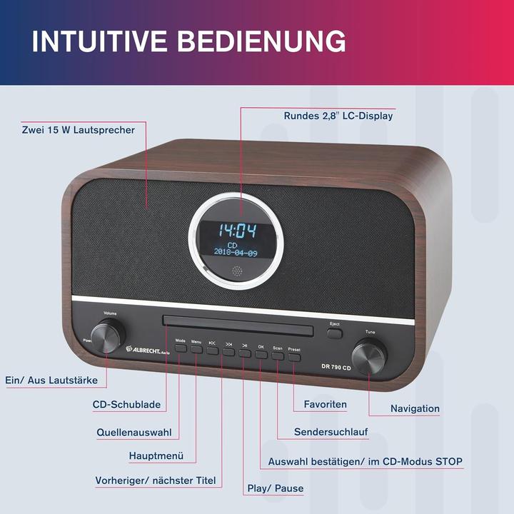 Image du produit Albrecht DR 790 (DAB+ DAB, FM, Bluetooth)