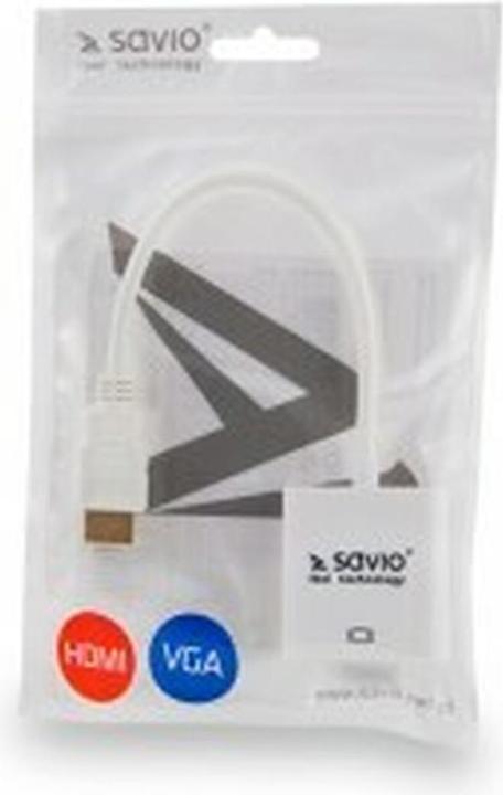 Actual product image Savio CL-27B Video Cable Adapter HDMI Type A (Standard) VGA (D-Sub) (VGA, 15 cm)