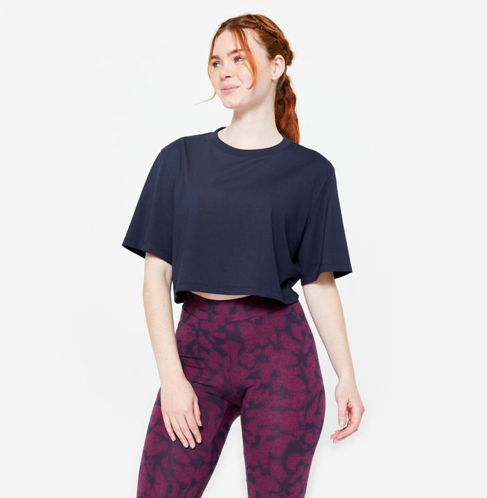 Produktbild Domyos T-Shirt Damen Crop Top - dunkelblau (XS)