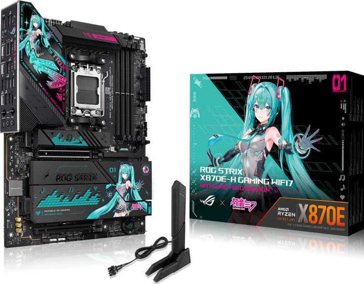 Productafbeelding ASUS ROG STRIX X870E-H GAMING MIKU WIFI7 (ATX, X870E, AM5, DDR5) - Hatsune Miku Edition (AM5, AMD X870E, ATX)