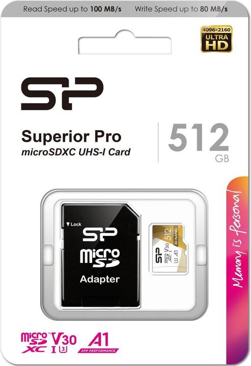 Produktbild Silicon Power Superior Pro (512 GB, microSDXC, U3, UHS-I)