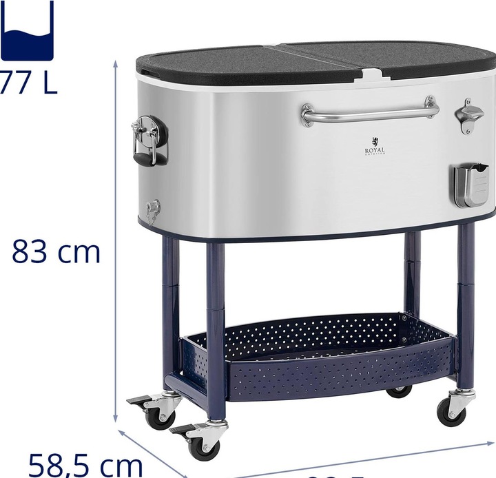 Immagine prodotto Royal Catering Frigo portatile con ruote - 77 L - (77 l)