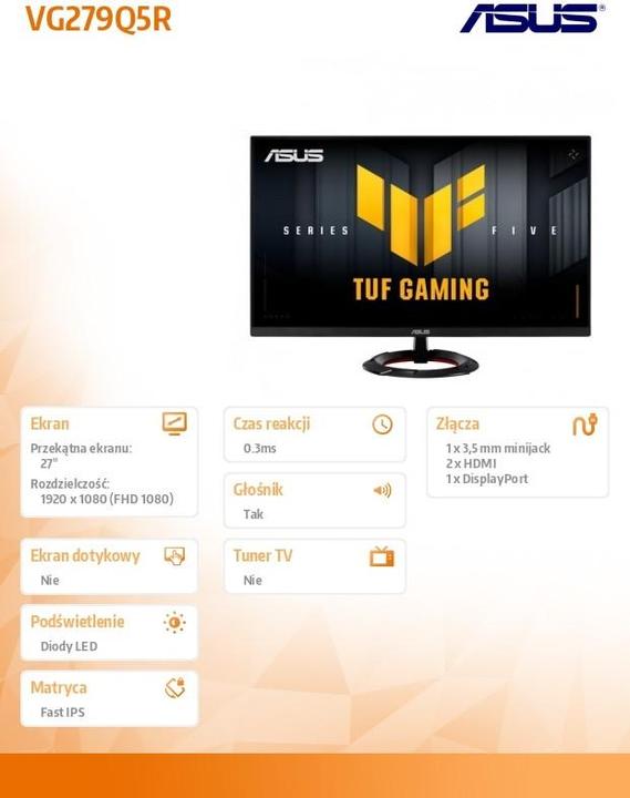 Produktbild ASUS TUF Gaming VG279Q5R (1920 x 1080 Pixel, 27")