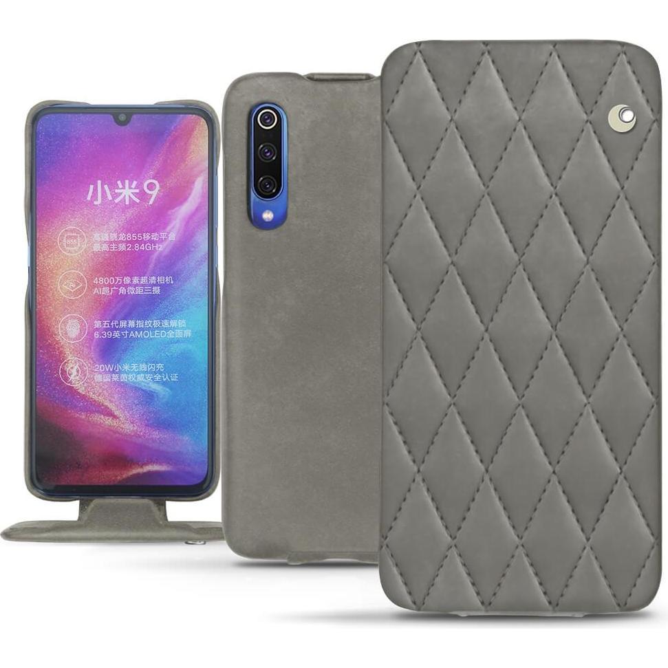Noreve Lederschutzhülle vertikal (Xiaomi Mi 9), Smartphone Hülle, Grau