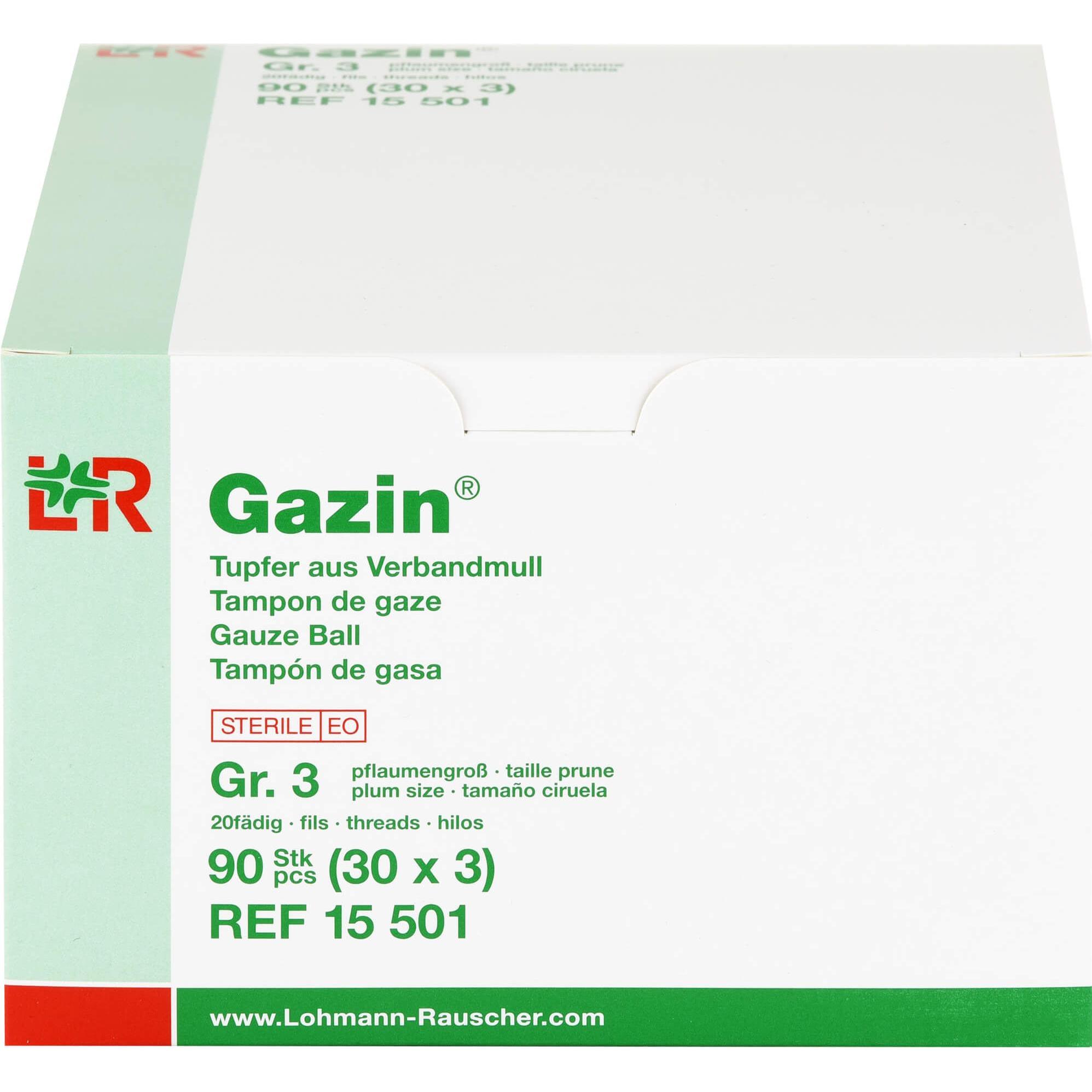 Thumbnail - Lohmann & Rauscher, Verbandsmaterial, Gazin Tupfer pflaumengross steril Gr. 3 20fd., 30X3 St TUP
