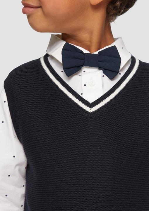 Image du produit s.Oliver Strickpullover Strickpullunder mit Kontraststreifen