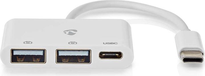 Actual product image Nedis USB hub | 1x USB-C™ | 1x USB-C™ / 2x USB 2.0 A Female | 3-port port(s) | Power supply via (USB-C, 3 ports)