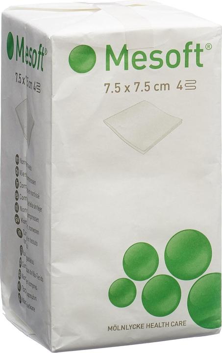 Actual product image Mesoft non-woven compress non-sterile 7.5 x 7.5 cm