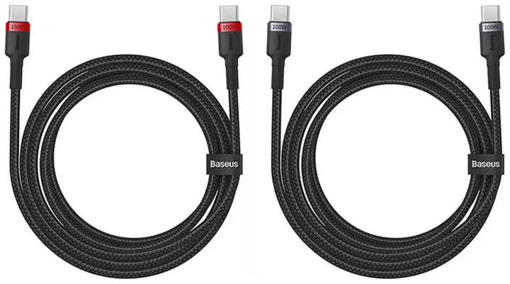 Immagine prodotto Baseus Cafule Cavo USB-C / USB-C 100W 1 m - rosso-nero e nero-grigio (2 pezzi) (1 m, USB 2.0, 100 W)