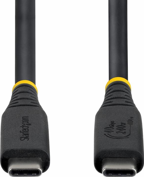 Produktbild StarTech .com CC1M40GUSB4TP, 1 m, USB C, USB C, USB4 Gen 3x2, 40 Gbit/s, Schwarz (1 m, USB 4, 240 W)