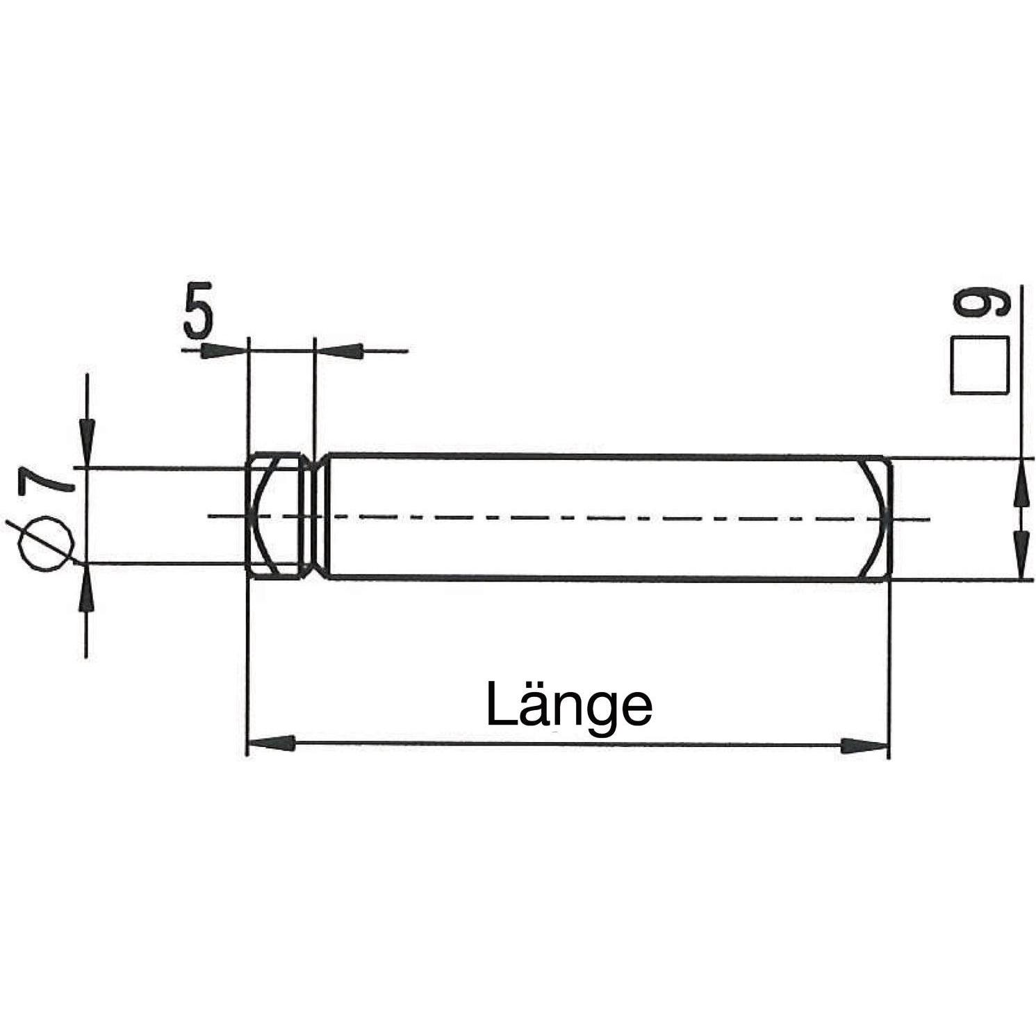 BKS, Türgriff + Fenstergriff, Drückerstift einseitig für Standflügel 78440, 55 mm, Stahl verzinkt (Türgriff)