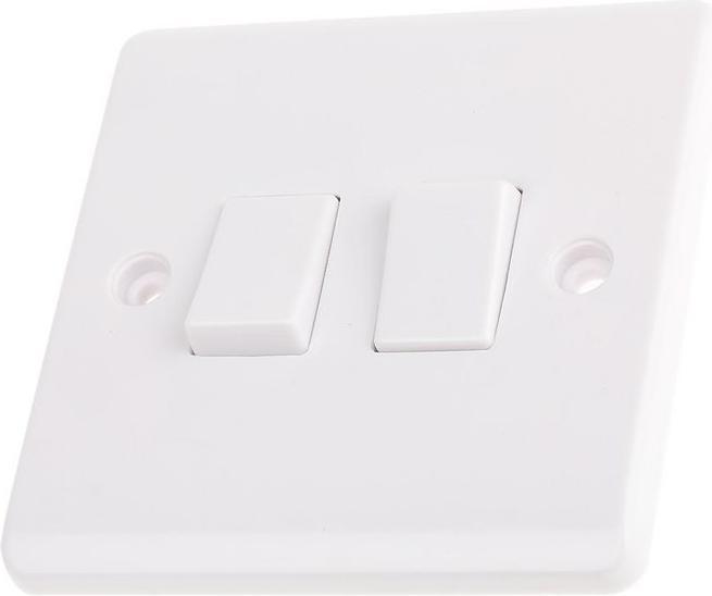Produktbild RS PRO Light plate switch 2 gang 2 way white