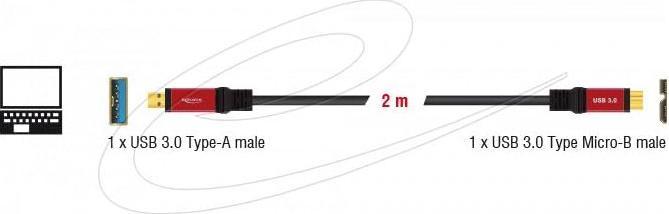 Image du produit Delock USB A - USB Micro (2 m, USB 3.0, 4.50 W)