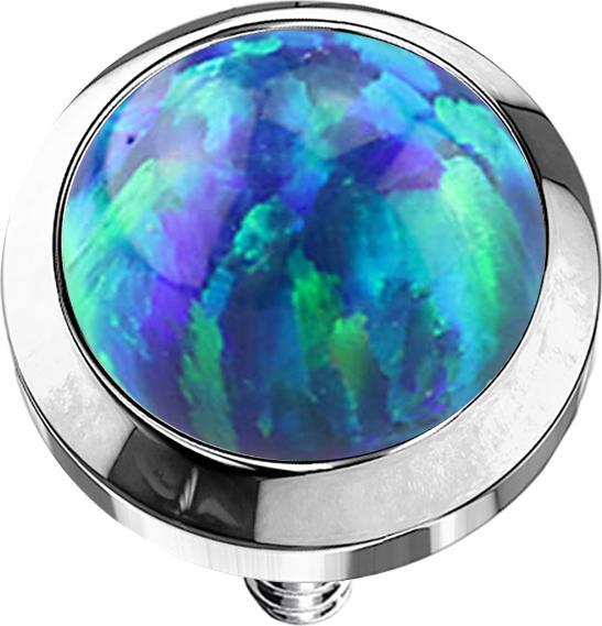 Image du produit Star Piercing Dermal Anchor argenté avec opale bleue (Titane, sans laiton)