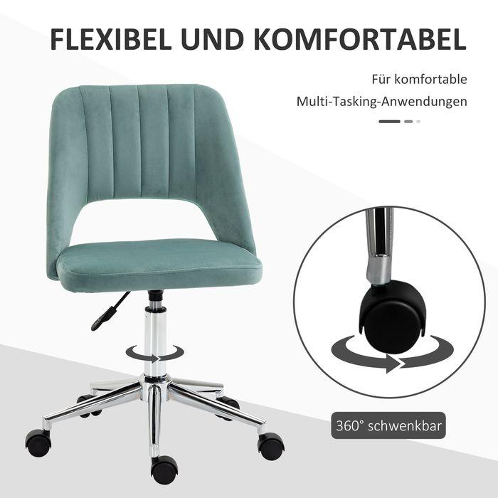 Produktbild Swisshandel24 Schreibtischstuhl, Höhenverstellbar Homeoffice Stuhl ohne Armlehne, Grün