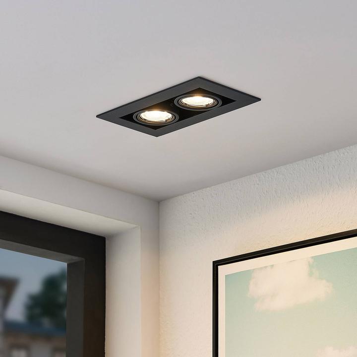 Actual product image Arcchio Taneja recessed luminaire, two-flame, black (GU10)