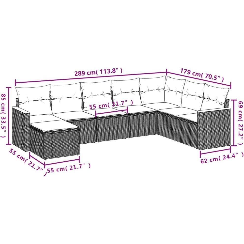 Thumbnail - VidaXL, Gartenlounge, 10-tlg. Garten-Lounge-Set mit Kissen