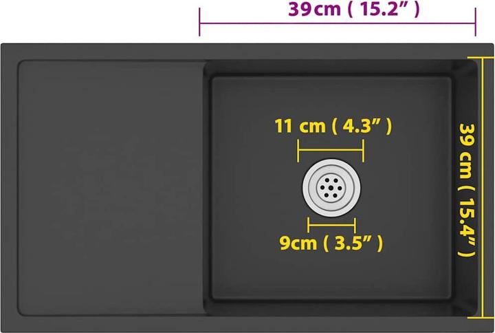 Produktbild vidaXL Küchenspüle (Einbauspüle, 44 cm, 87 cm)