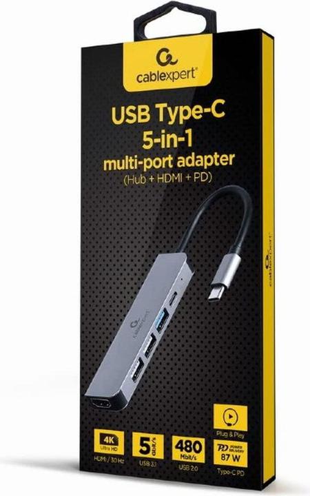 Image du produit Gembird Multi Port Adapter USB Type C (USB-C, 5 ports)