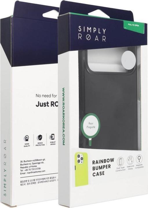 Produktbild Roar Back panel cover case RAINBOW BUMPER compatible with MagSafe for IPHONE 17 black (Apple iPhone 17)