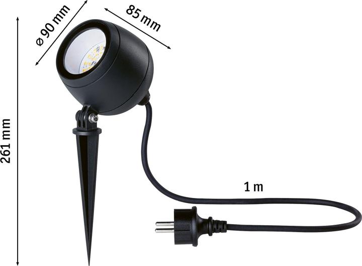 Produktbild Paulmann 94770 LED-Gartenstrahler LED 6.2 W Anthrazit (660 lm, IP65)