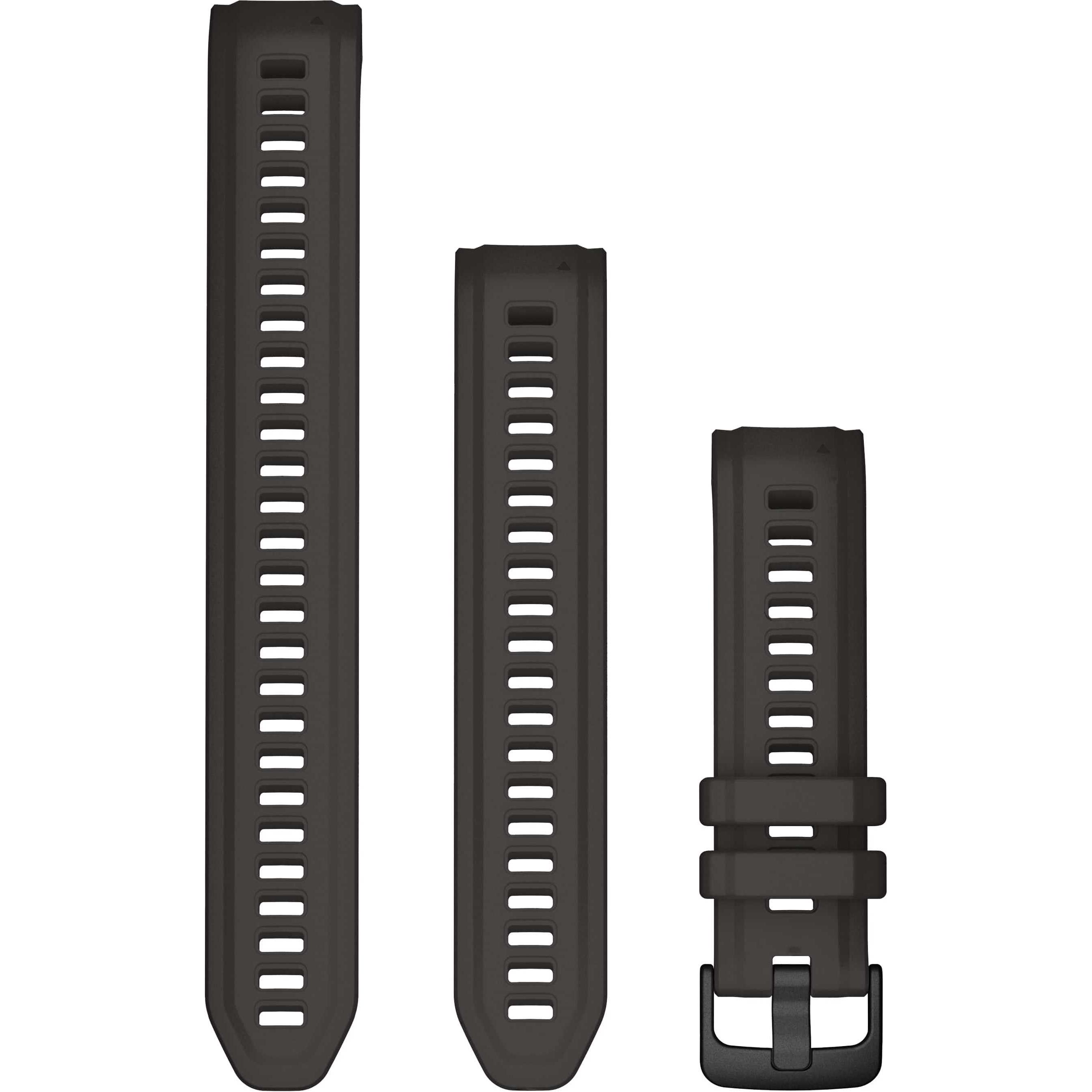 Garmin Ersatzarmband (20 mm, Silikon, Edelstahl, Instinct 2S Solar, Instinct 2S), Uhrenarmband, Schwarz