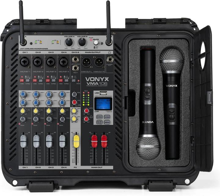 Actual product image Vonyx Mixing console VMA106, design: Hardcase, stereo inputs: 2 (Studio- and Livemixer)