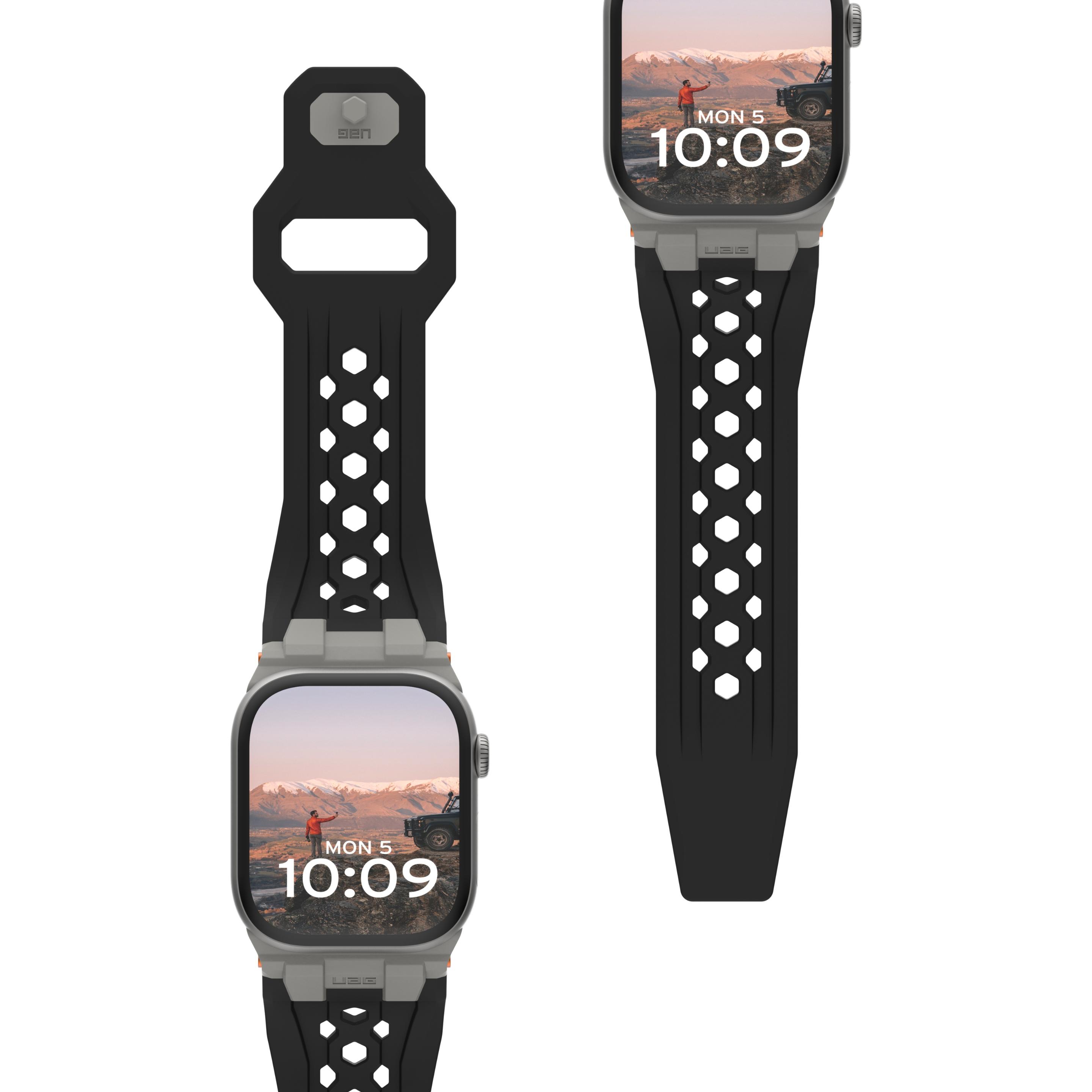Thumbnail - UAG Urban Armor Gear Monarch Strap Apple Watch Ultra/42/44/45/46mm schwarz/titan (194158114036) (Silikon, Apple Watch), ...