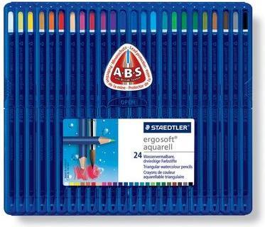 Produktbild Staedtler Aquarellstift ergosoft aquarell, 24er Etui Minenstärke: 3.0 mm, rutschfeste Soft-Oberfl...