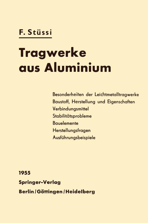Produktbild Tragwerke aus Aluminium (Deutsch, Fritz Stüssi, 2014)