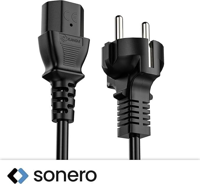 Produktbild Sonero Netzkabel Schutzkontaktstecker, X-SKG-C13G-010B, gerade, schwarz, 1m (1 m)