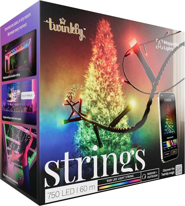 Produktbild Twinkly Strings - 750 RGB Lights String Black Wire Plug Type F (60 m)