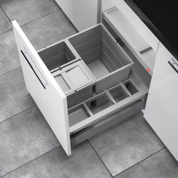 Actual product image Hailo Waste bin 3620511 Separato K insert Waste bin insert for 50cm cupboard pull-out 3-fold separa