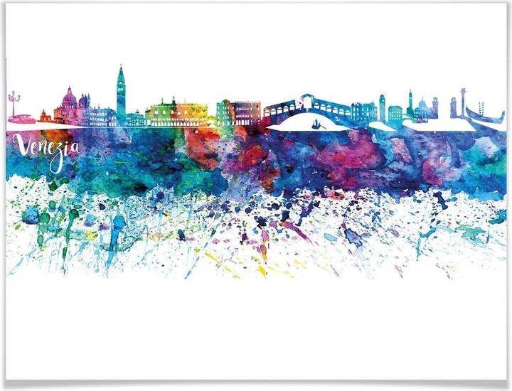 Immagine prodotto Trenddeko Bleichner - Acquerello di Venezia Skyline (80 x 100 cm)