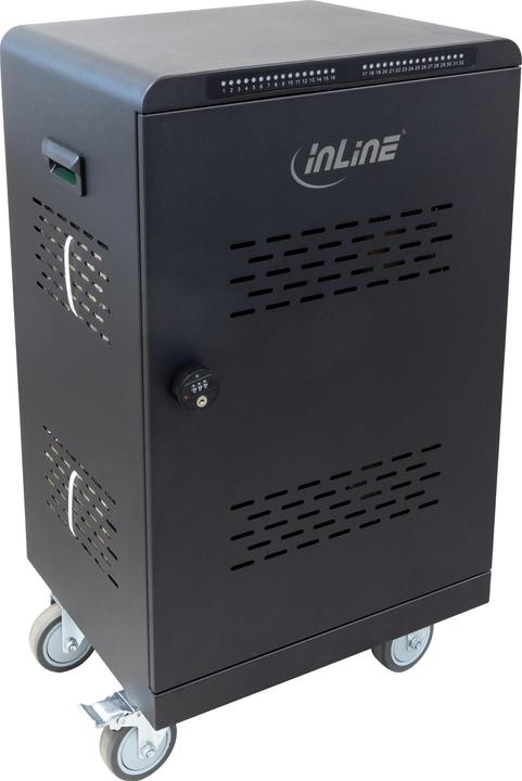 Immagine prodotto InLine ® mobiler Ladeschrank, 32x USB-C, 2000W, PD3, QC5, abschliessbar, schwarz (32 porte)