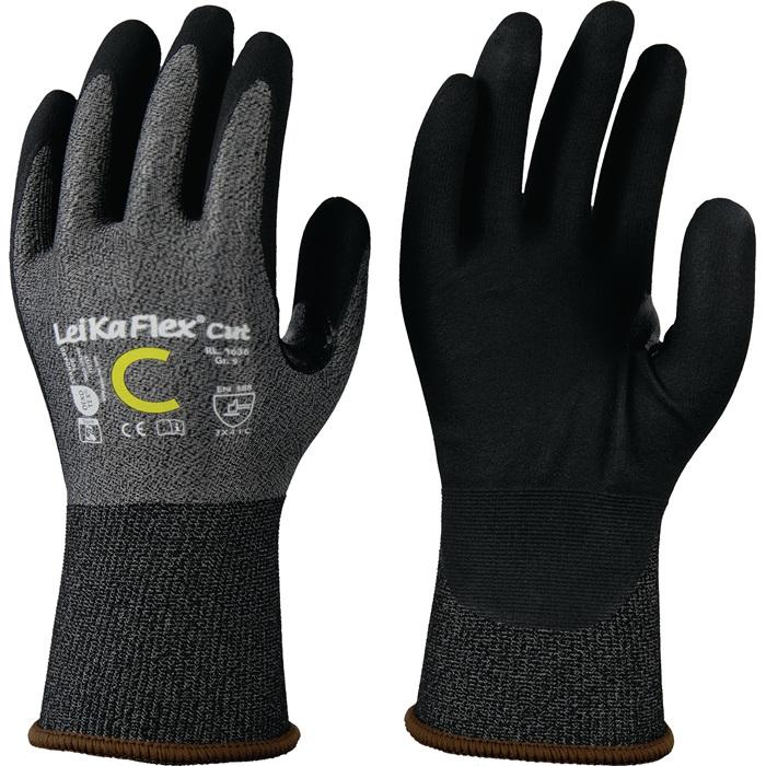 Leipold, Schutzhandschuhe, Schnittschutzhandschuhe LeiKaFlex CUT RL 1636 Grösse 8 grau/schwarz EN 388 PSA-Kategorie II (...