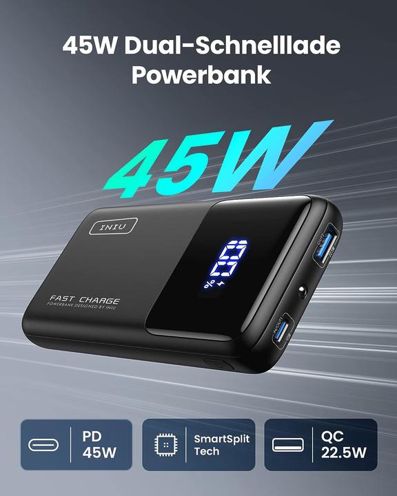 Produktbild INIU Schnellladegerät (15000 mAh, 45 W, 45 Wh)