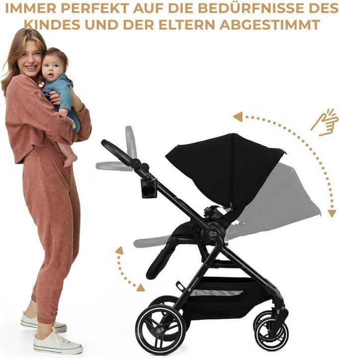 Actual product image KinderKraft YOXI 2in1 pure black pushchair