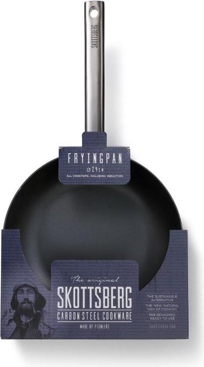 Actual product image Skottsberg Frying pan carbon steel, 24 cm diameter, stainless steel handle (24 cm, Frying pan, Carbon steel)