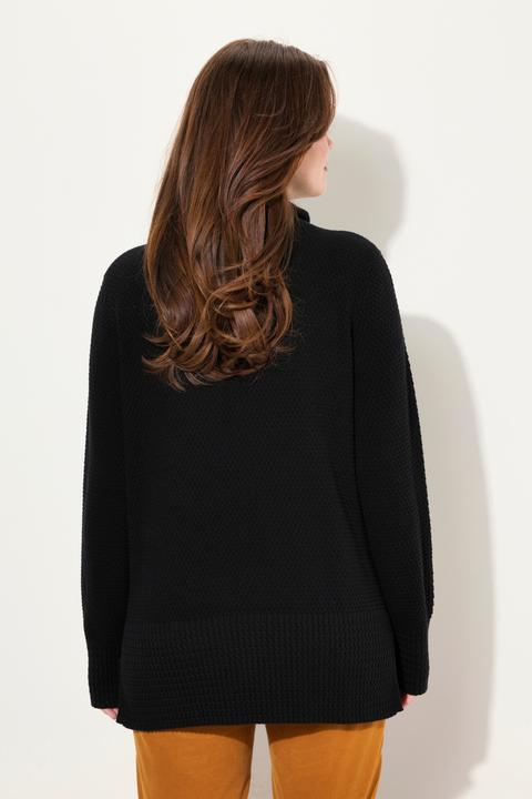 Actual product image Ulla Popken Knit Troyer Collar Long Sleeve Sweater (54)