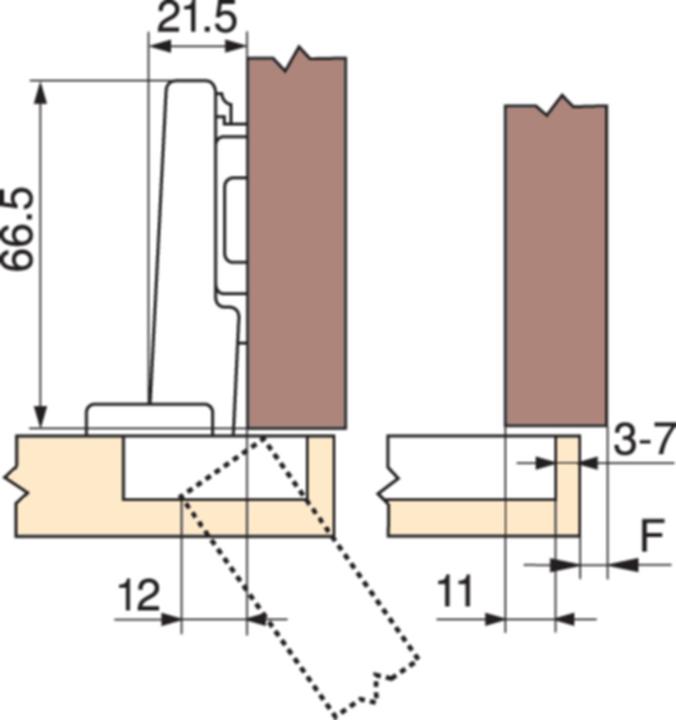 Actual product image Blum 70T3590.TL Eckband 110°, CLIP top