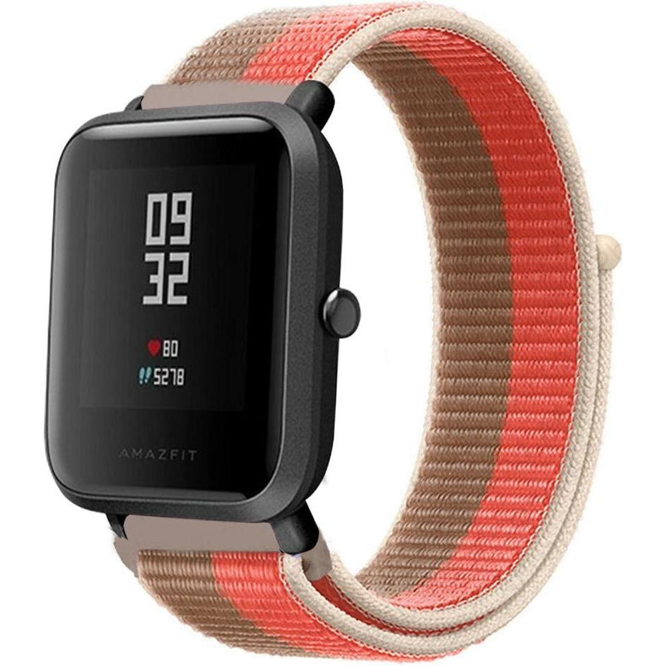Strap-it Nylonarmband (20 mm, Nylon, Amazfit Bip), Uhrenarmband, Rosa