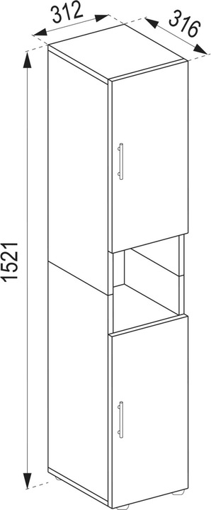 Produktbild VCM Holz Badmöbel Hochschrank Flandu (31 x 30 x 153 cm)